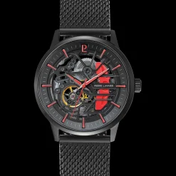 Montre Homme PADDOCK Noir Cadran Noir Bracelet Acier milanais Noir 22 MM