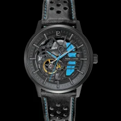 Montre Homme PADDOCK Noir Cadran Noir Bracelet Cuir Noir 22 MM