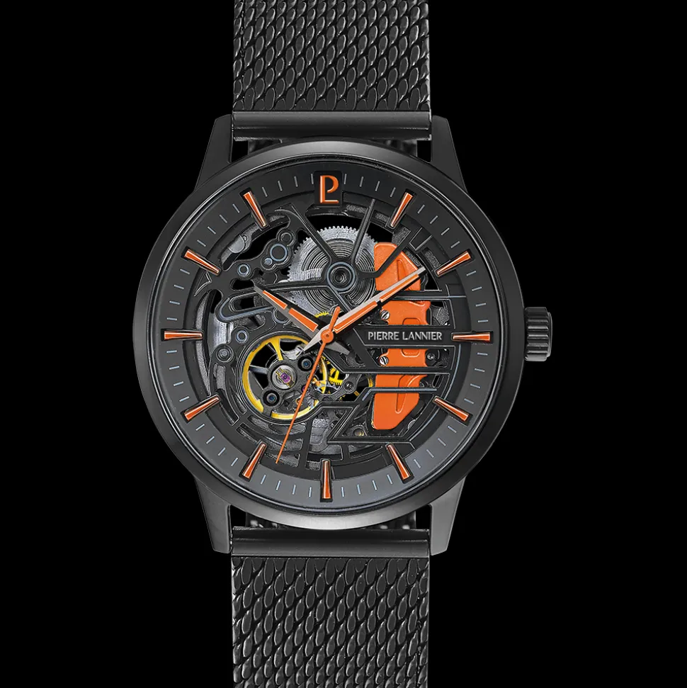 Montre Homme PADDOCK Noir Cadran Bracelet Acier milanais Noir 22 MM