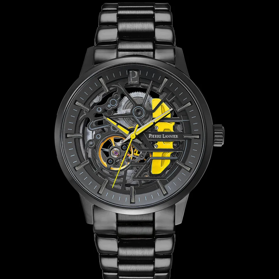 Montre Homme PADDOCK Noir Cadran Noir Bracelet Acier Noir 22 MM