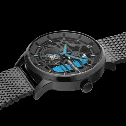 Montre Homme PADDOCK Noir Cadran Noir Bracelet Acier milanais Noir 22 MM