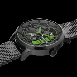 Montre Homme PADDOCK Noir Cadran Noir Bracelet Acier milanais Noir 22 MM