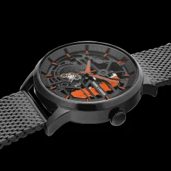 Montre Homme PADDOCK Noir Cadran  Bracelet Acier milanais Noir 22 MM