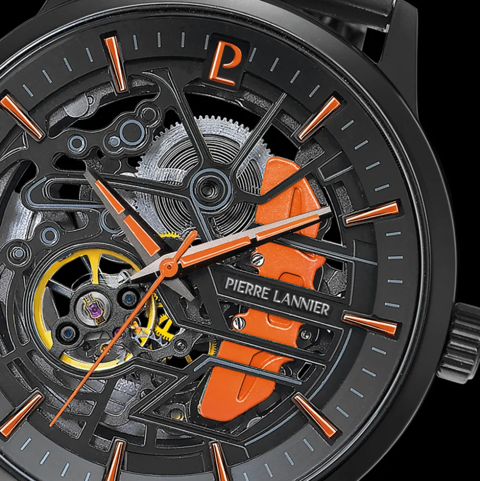 Montre Homme PADDOCK Noir Cadran Bracelet Acier milanais Noir 22 MM