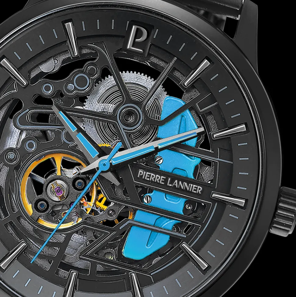 Montre Homme PADDOCK Noir Cadran Noir Bracelet Acier milanais Noir 22 MM