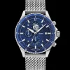 Montre Homme RCS Cadran Bleu Bracelet Acier milanais Argenté