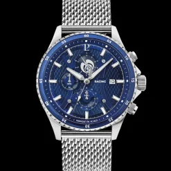 Montre Homme RCS Cadran Bleu Bracelet Acier milanais Argenté