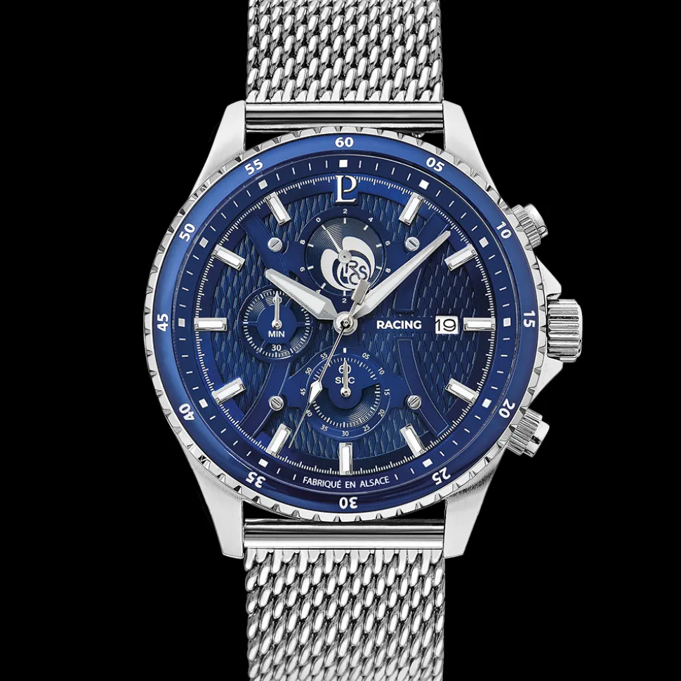 Montre Homme RCS Cadran Bleu Bracelet Acier milanais Argenté