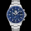 Montre Homme RCS Cadran Bleu Bracelet Acier  Argenté