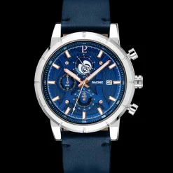 Montre Homme RCS Cadran Bleu Bracelet Cuir Bleu