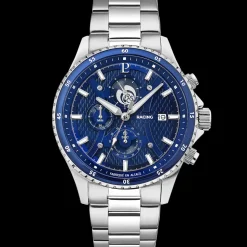 Montre Homme RCS Cadran Bleu Bracelet Acier  Argenté