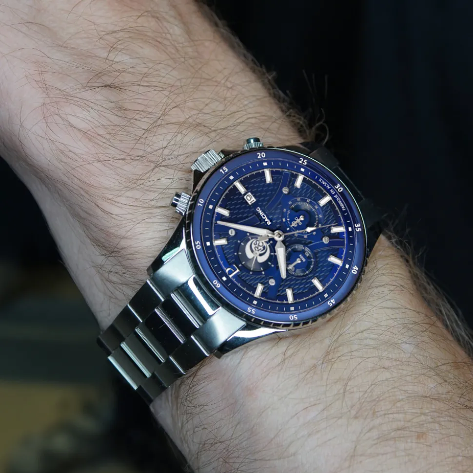 Montre Homme RCS Cadran Bleu Bracelet Acier Argenté