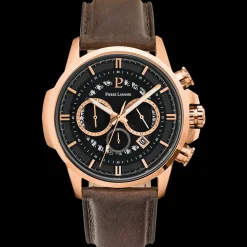 Montre Homme SENTINELLE Cadran Noir Bracelet Cuir Brun