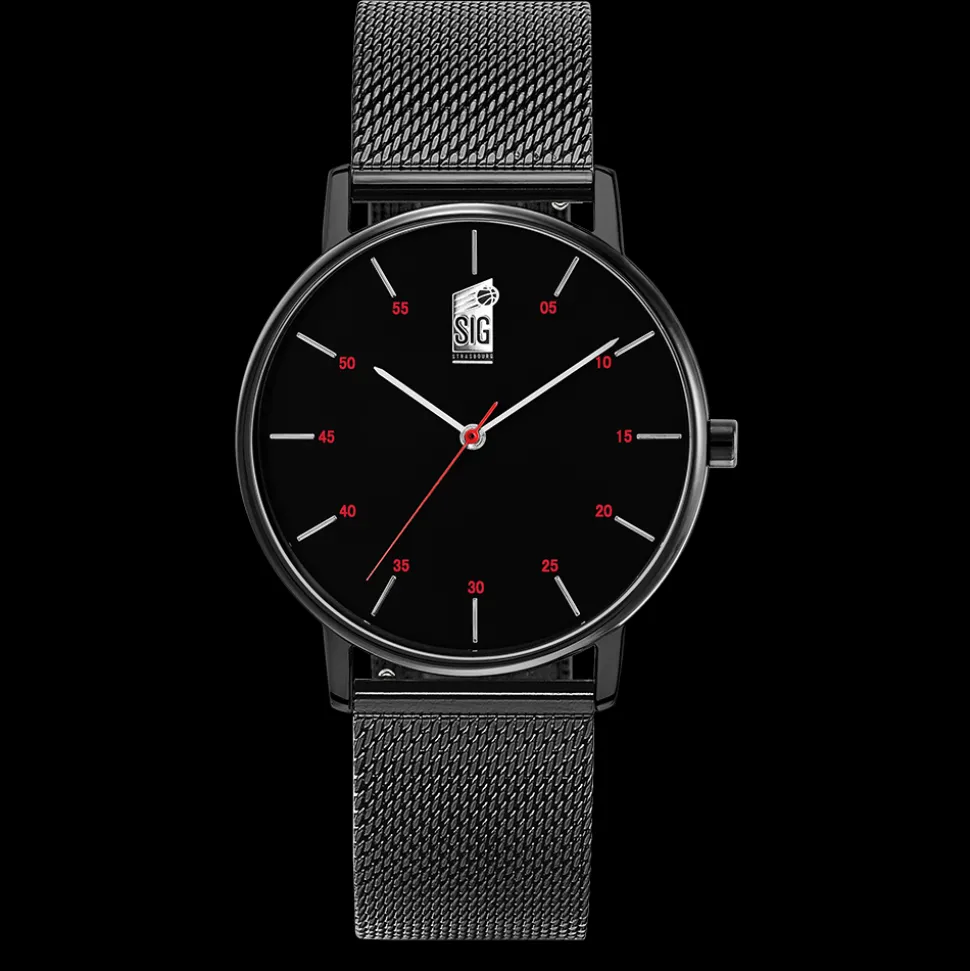 Montre Homme SIG Cadran Bracelet Acier Noir
