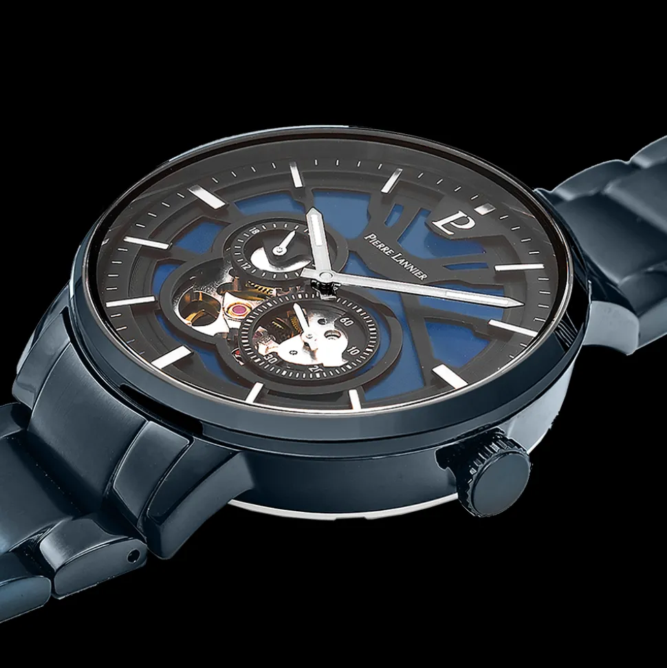 Montre Homme TRIO Cadran Bleu Bracelet Acier Bleu