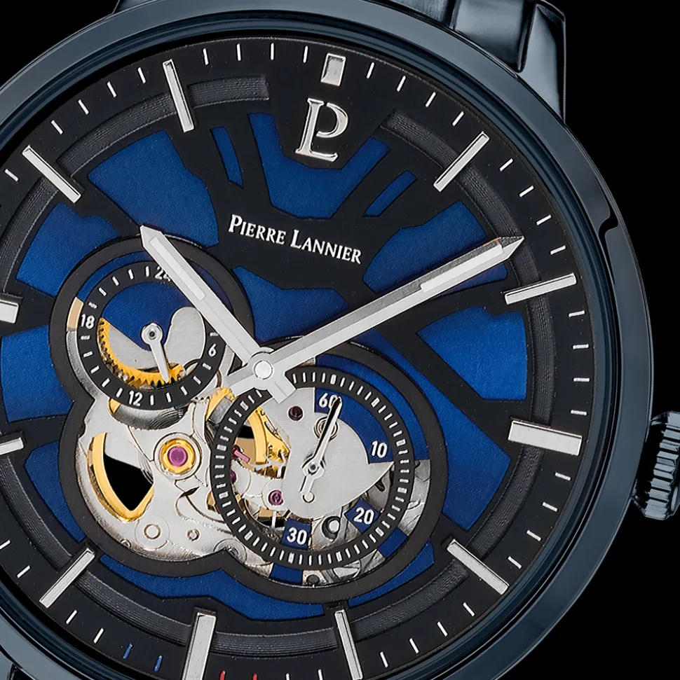 Montre Homme TRIO Cadran Bleu Bracelet Acier Bleu