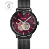 Montre Homme TRIO Noir Cadran Gris Bracelet Acier milanais Noir 20 MM